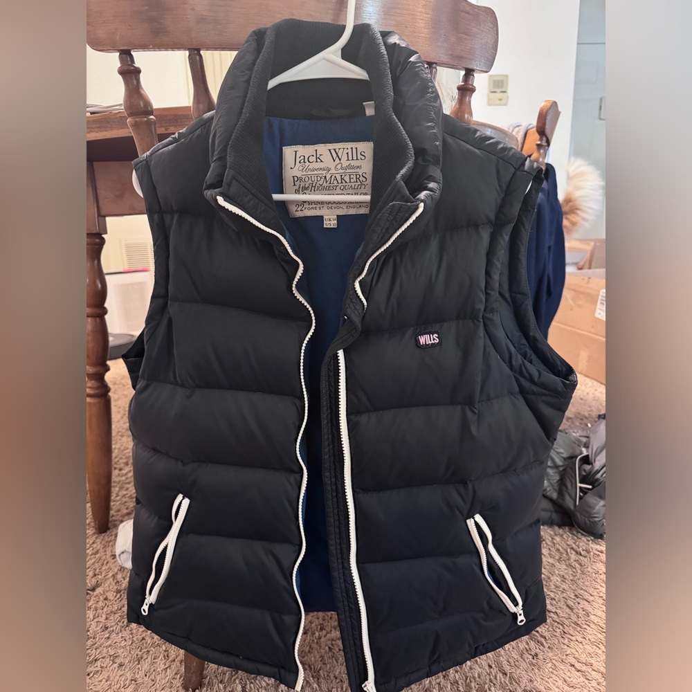 Jack Wills Navy Vest with detachable hood